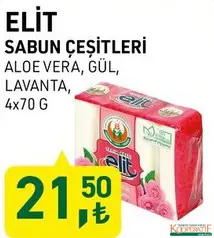 ELİT SABUN ÇEŞİTLERİ 4X70 G ELİT SABUN ÇEŞİTLERİ 4X70 G